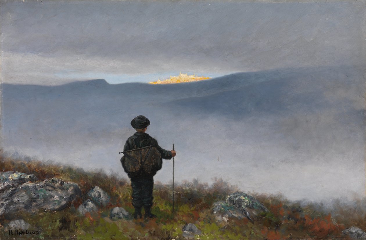 Daleko, daleko se palác Soria Moria třpytil jako zlato od Theodor Kittelsen
