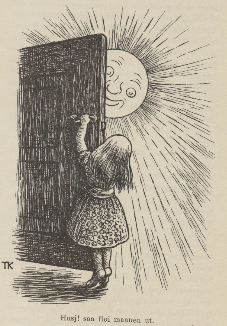 Panna Marie jako kmotra Lassie a její kmotra od Theodor Kittelsen