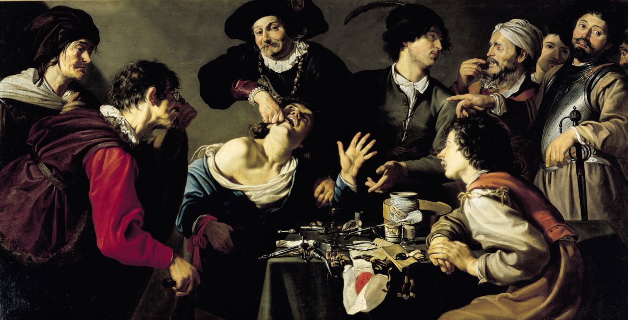 Vytahovač zubů, 1635 od Theodor Rombouts