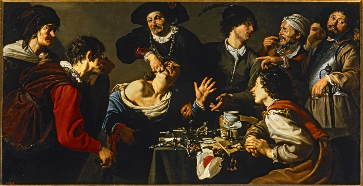 Šarlatánský zubař ... (malba na plátně) od Theodor Rombouts