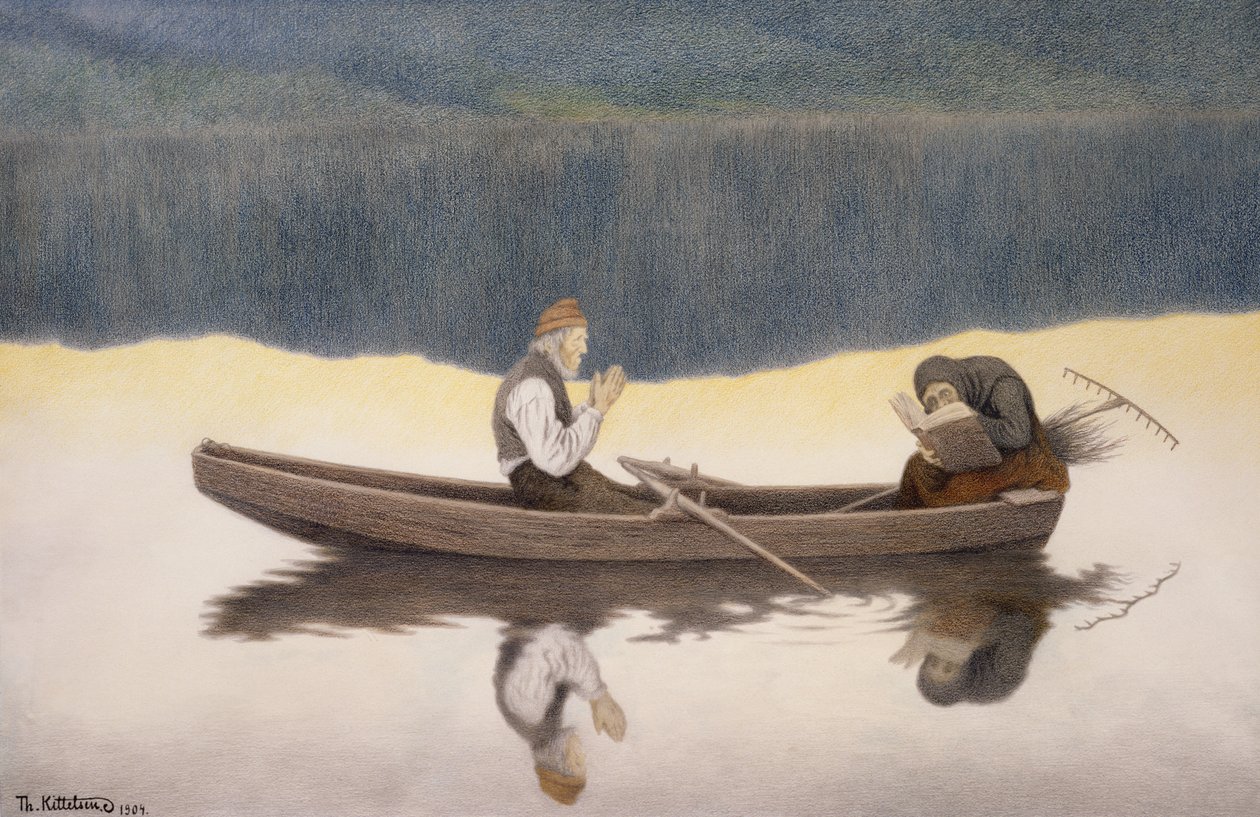Přes jezero a řeku od Theodor Kittelsen