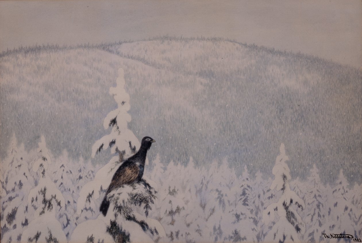 Sněží a sněží od Theodor Kittelsen
