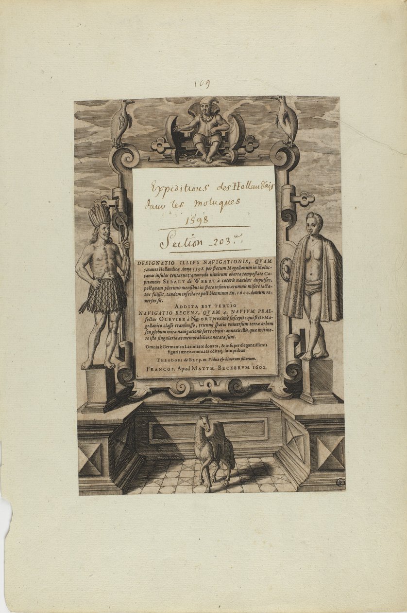 (titulní strana) (z knihy, Americae) od Theodor de Bry