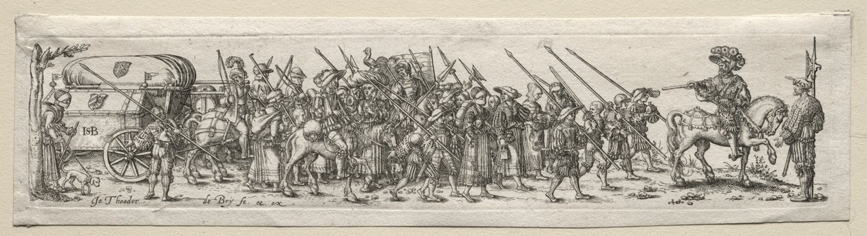 Vojáci na pochodu od Theodor de Bry