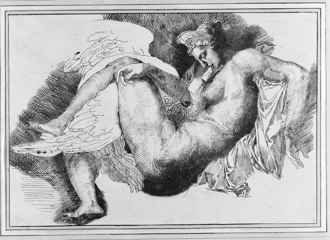 Leda, podle kresby Michelangela Buonarrotiho (1475-1564) 1822 od Theodore Gericault