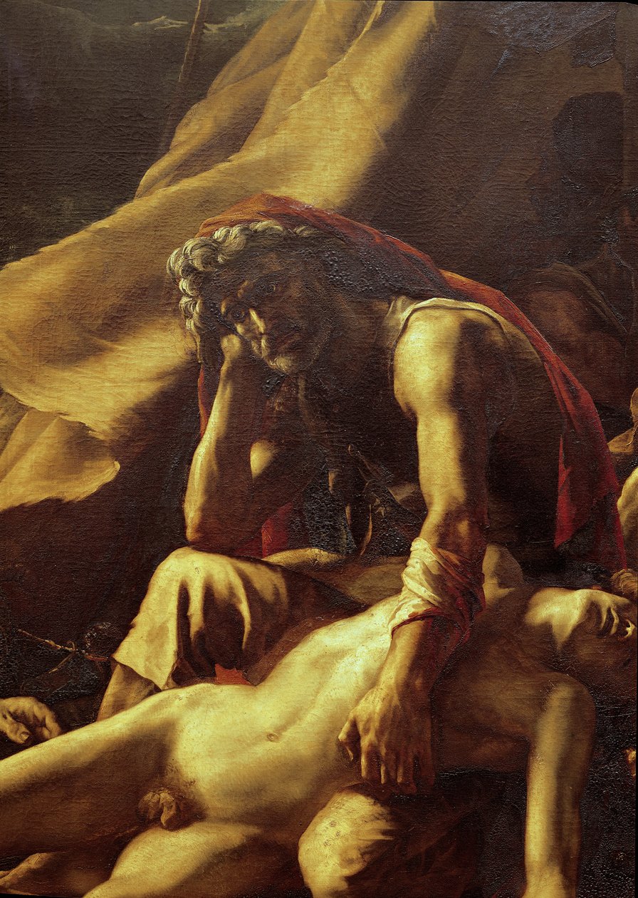 Vor Medúzy, detail starého muže, 1819 od Theodore Gericault