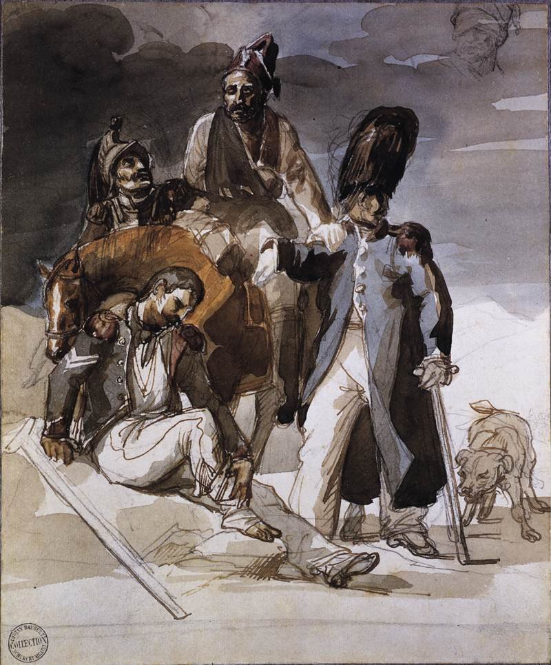 Zranění vojáci ustupující z Ruska od Theodore Gericault