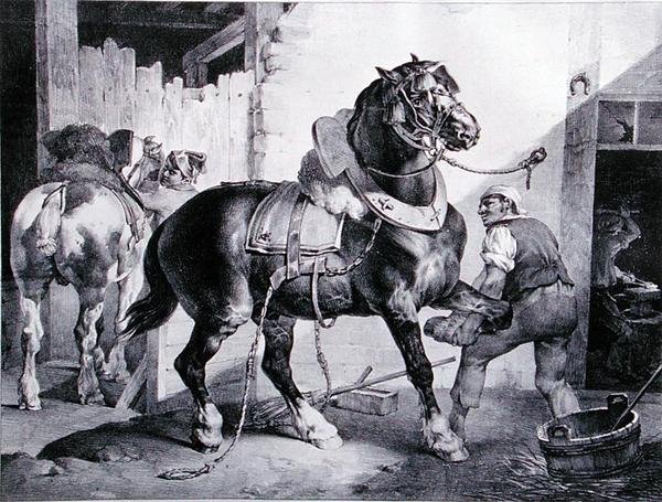 The Forge (litho) od Theodore (after) Gericault