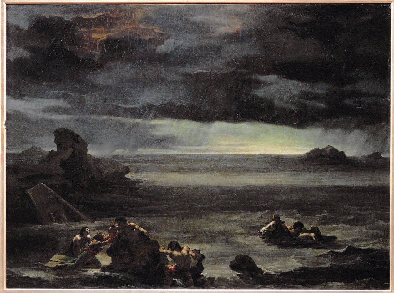 Scéna z filmu Potopa ... od Theodore Gericault