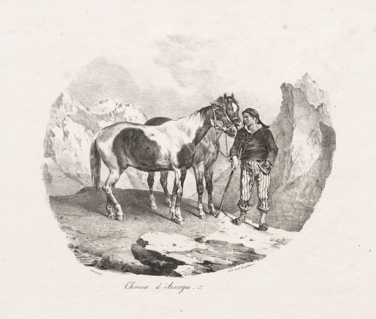 Koně z Auvergne, 1822. od Theodore Gericault