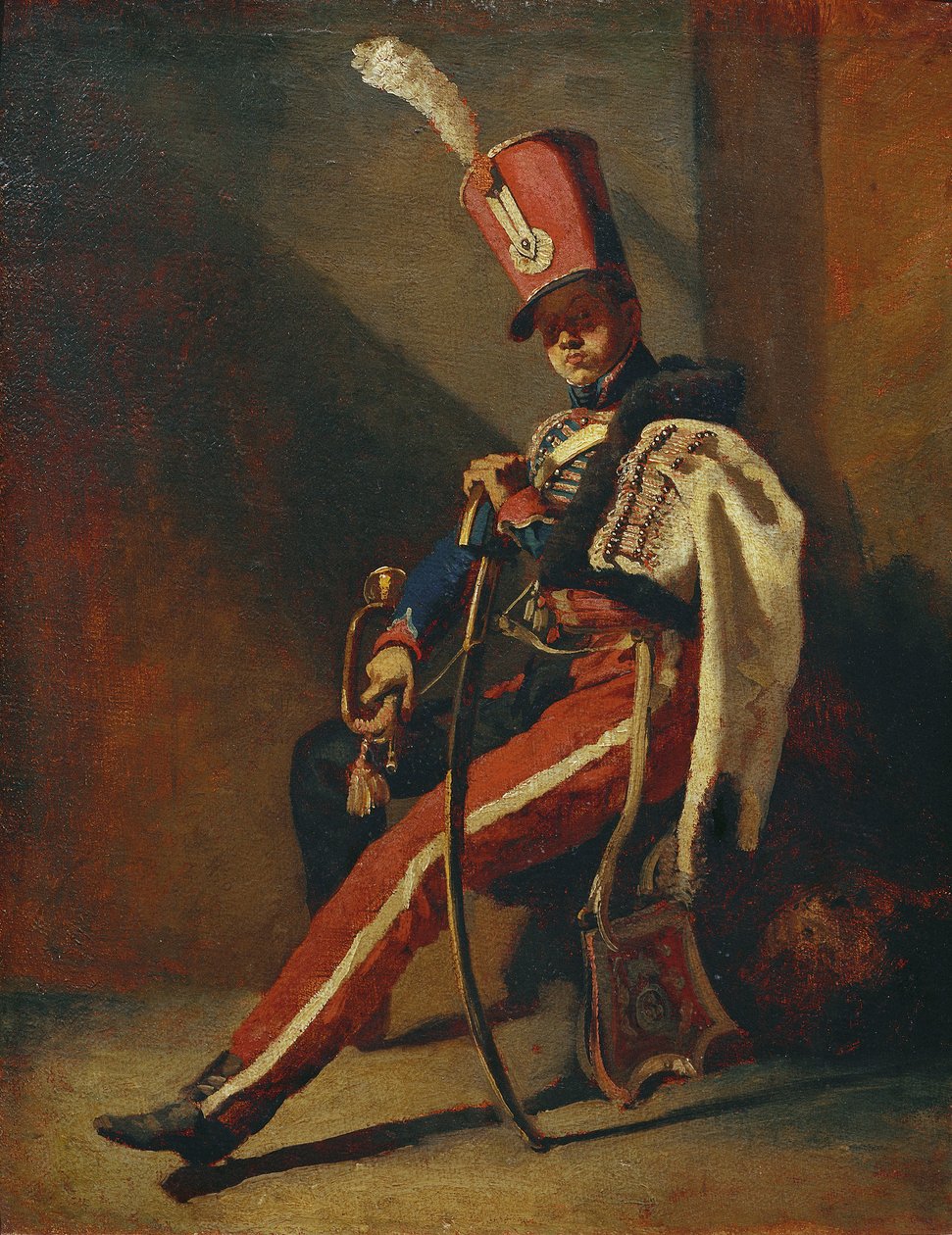 Trumpetista orleánských husarů od Theodore Gericault