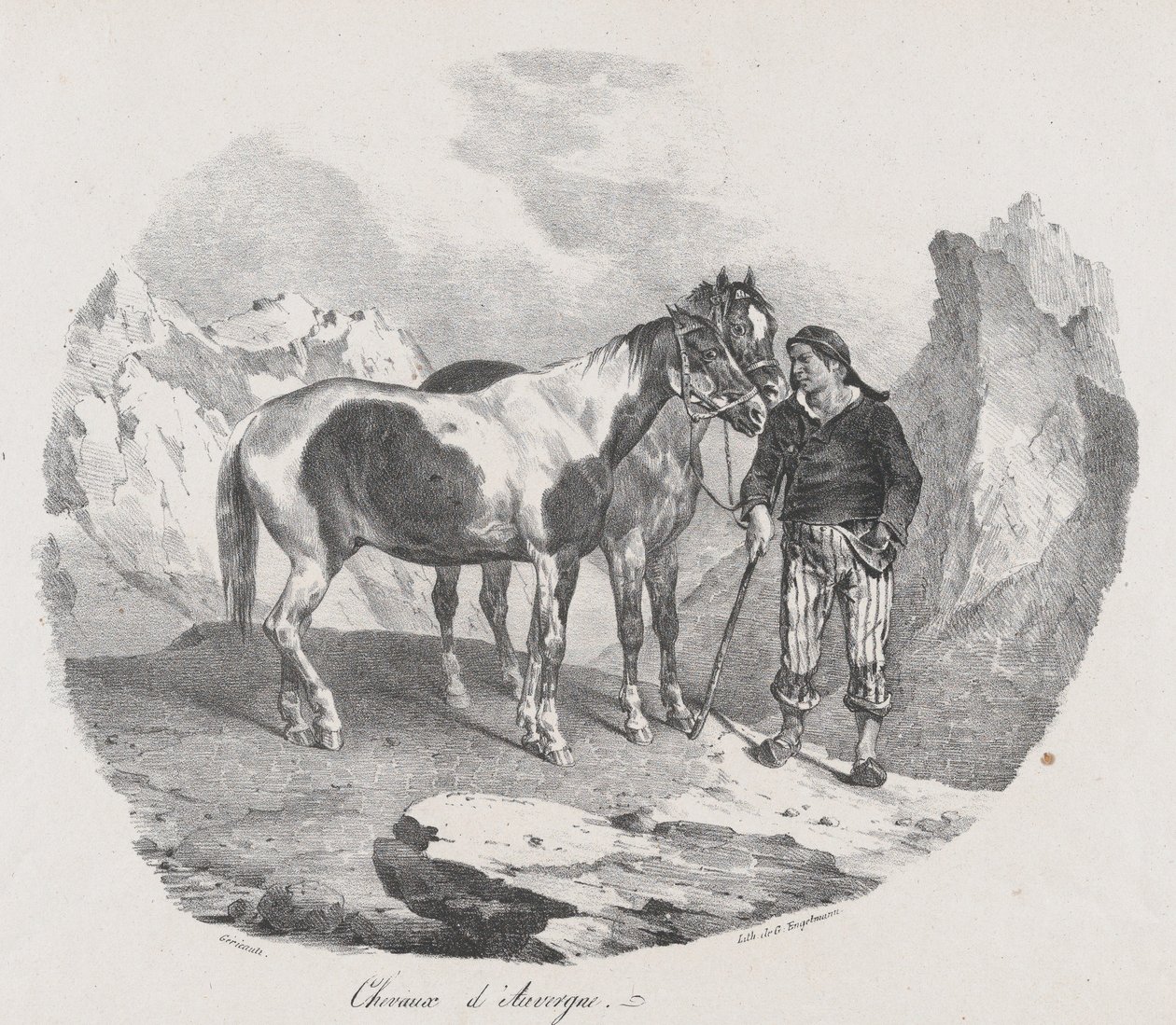 Koně z Auvergne, 1822. od Theodore Gericault