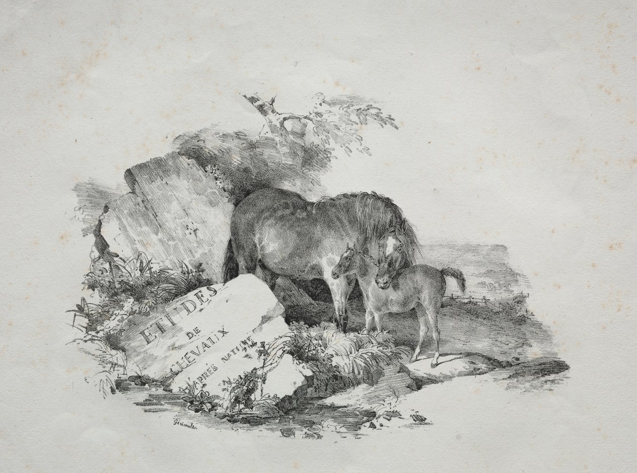 Klisna a její hříbě. od Theodore Gericault