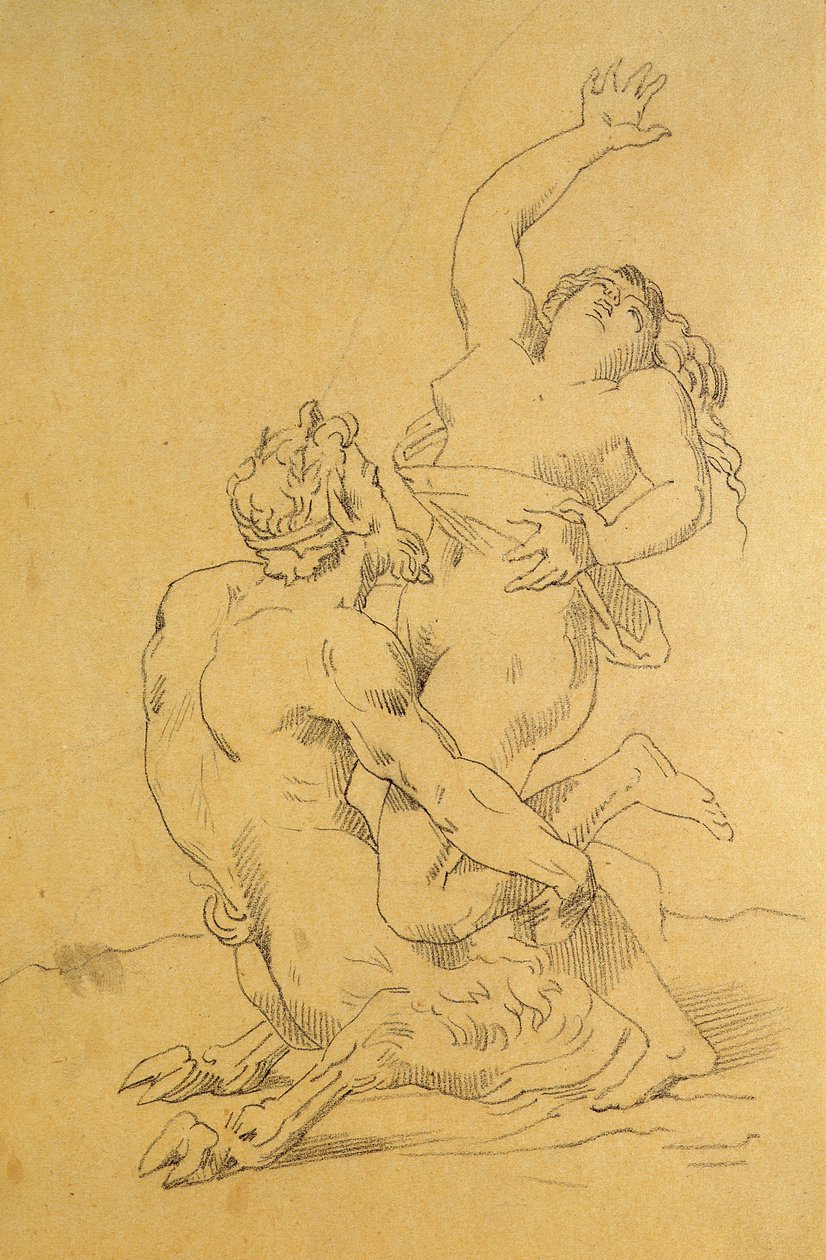 Nymfa a satyr od Theodore Gericault