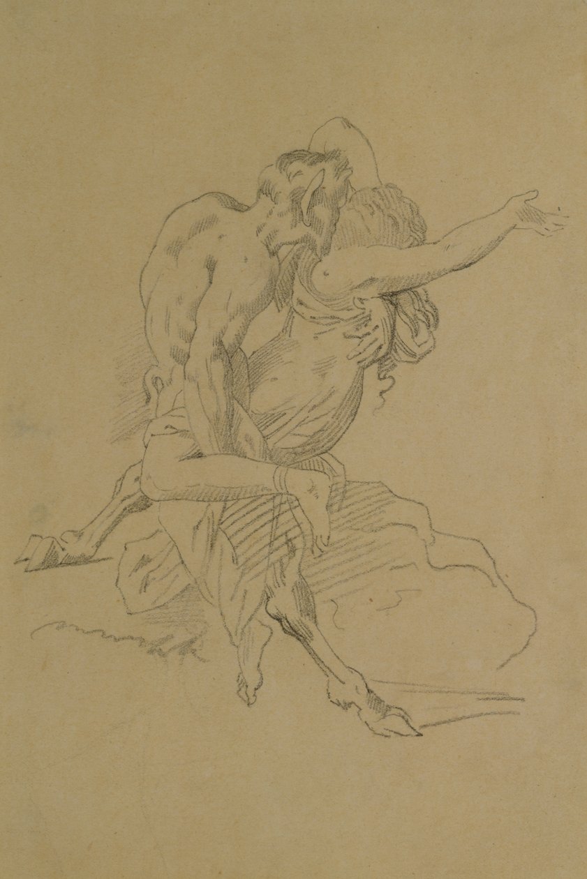 Nymfa a satyr od Theodore Gericault