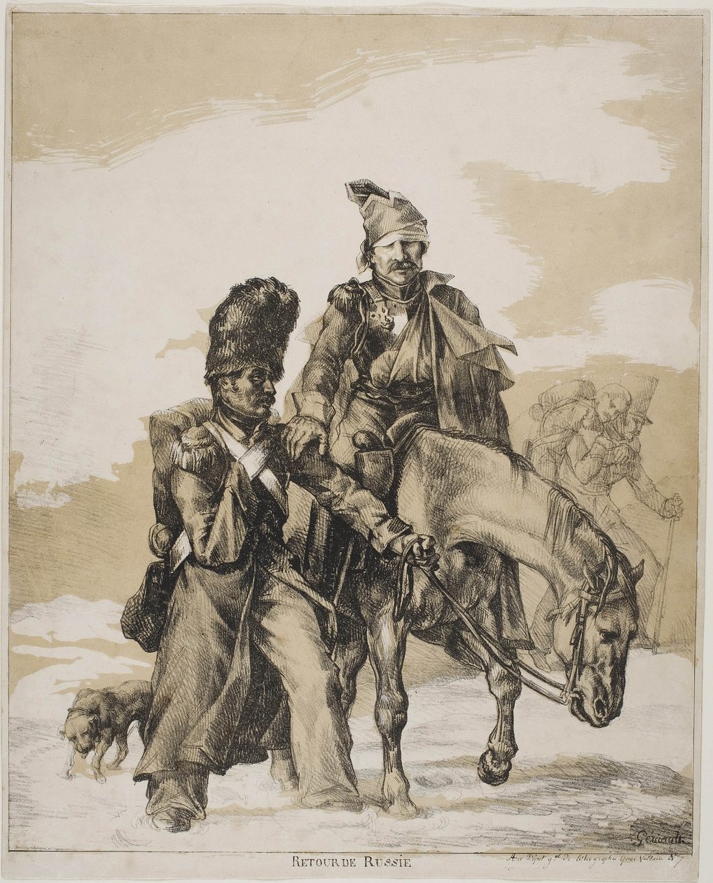 Ústup z Ruska, cca 1818 od Theodore Gericault