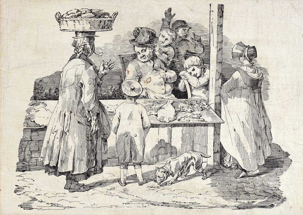 Prodavač spících ryb, od Theodore Gericault