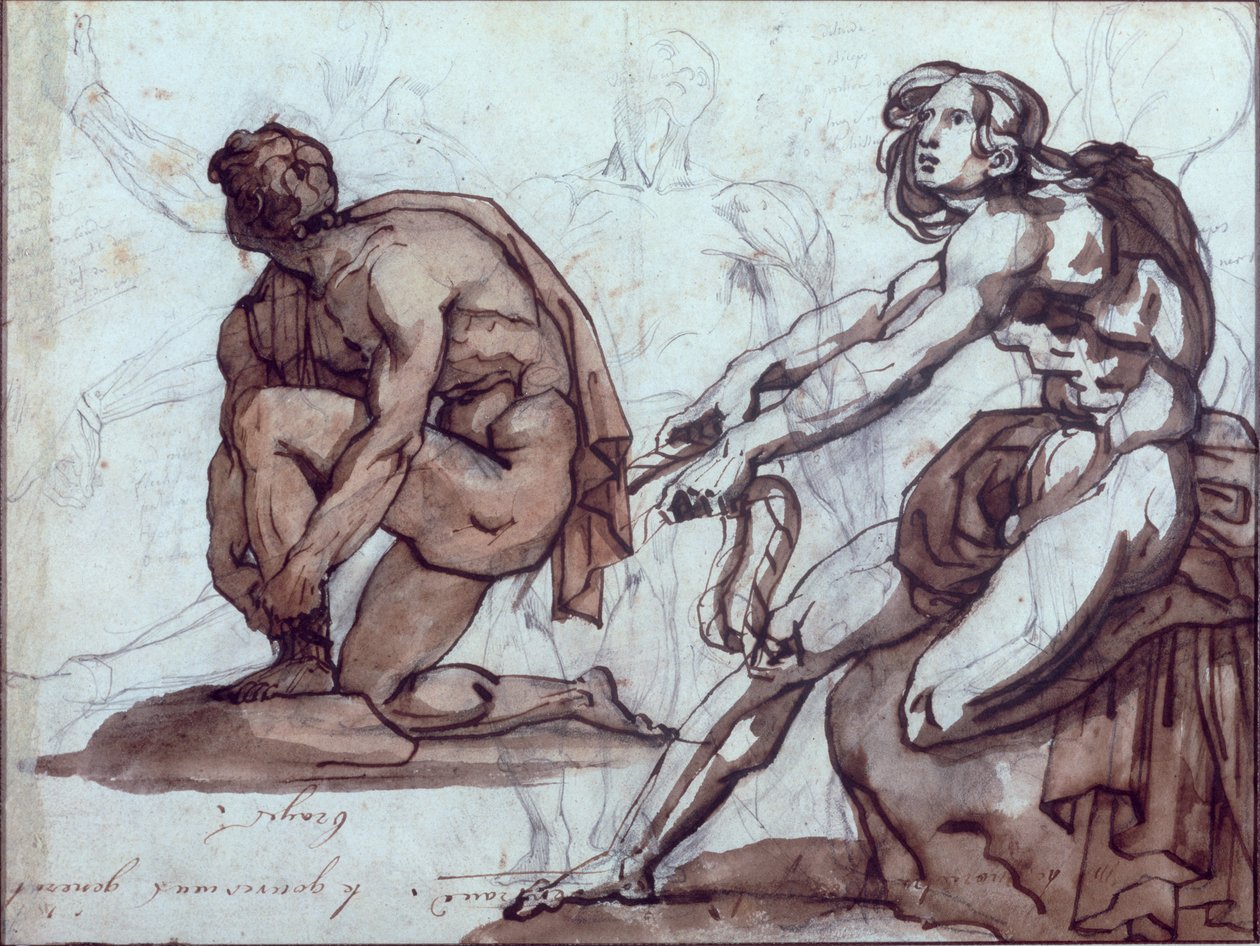 Dvě nahé postavy od Theodore Gericault