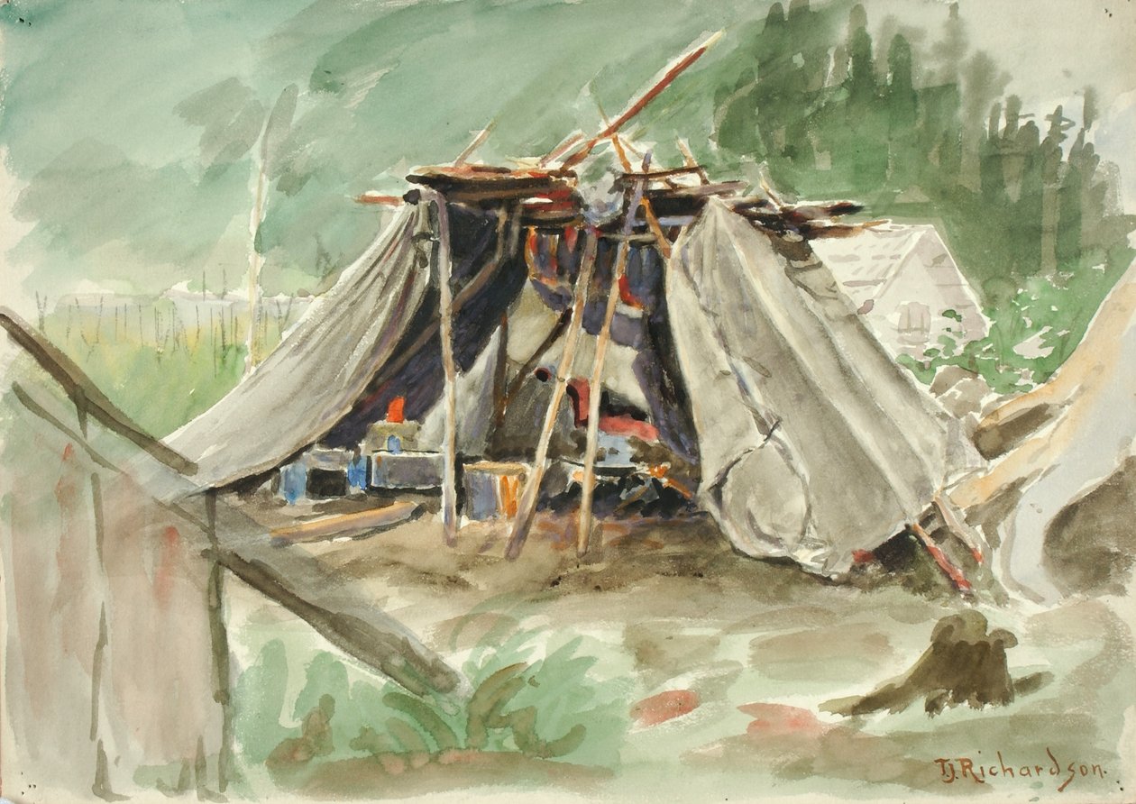 Indiánský tábor, Aljaška od Theodore J. Richardson
