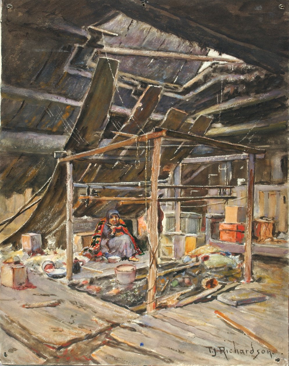 Nativní interiér, ca. 1880-1914. od Theodore J. Richardson