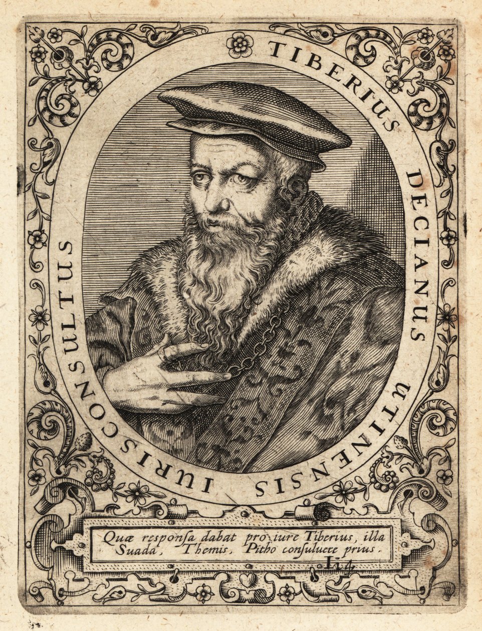 Tiberio Deciani , italský právník. od Theodore de Bry
