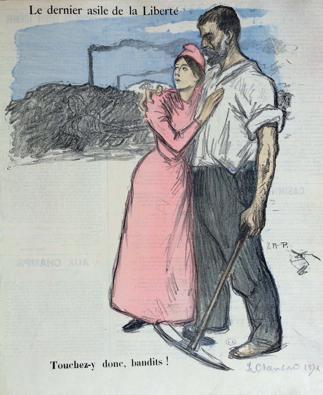 Marianne s dělníkem, ilustrace z 