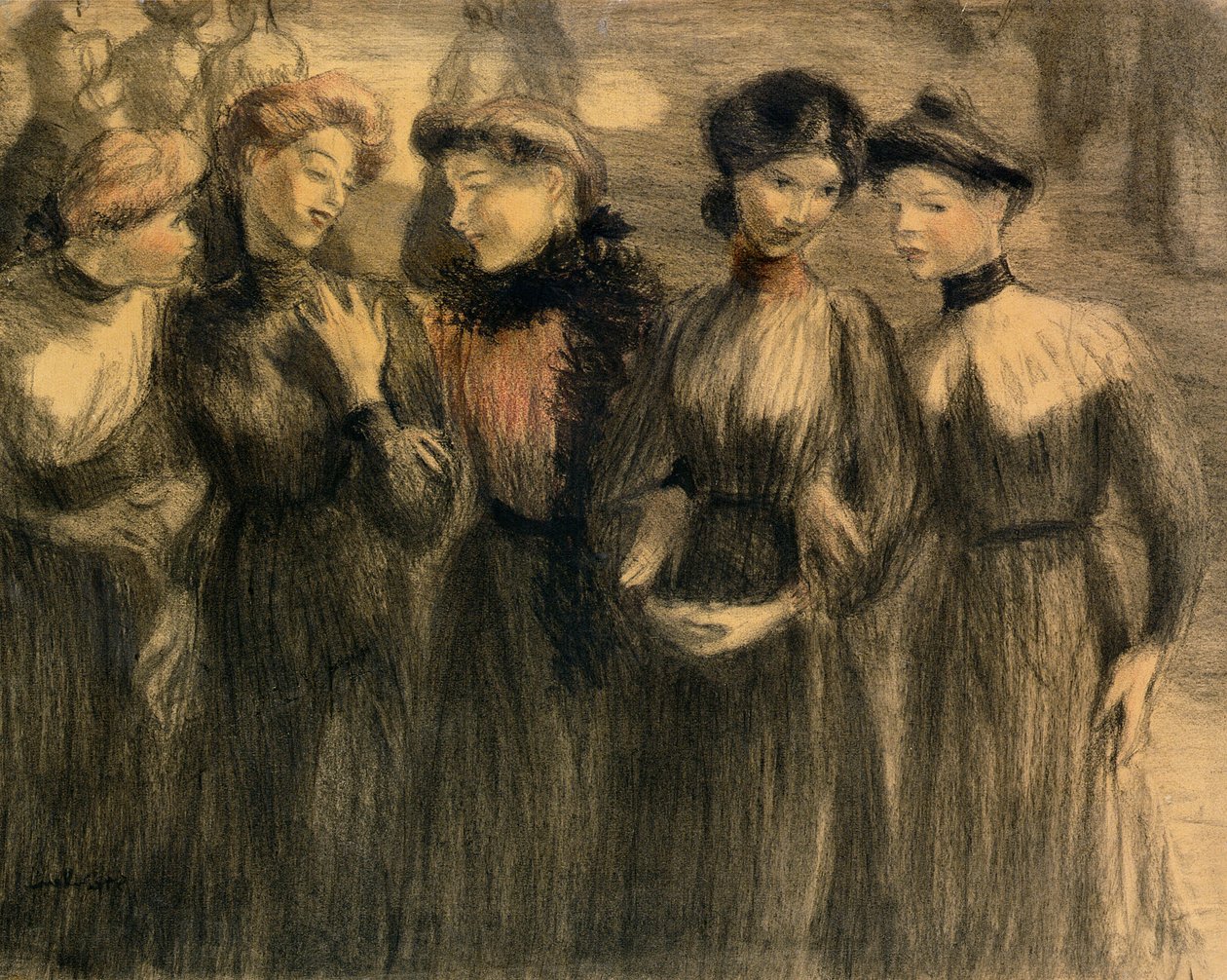 The Walk, c.1881 (pastel na papíře) od Théophile Alexandre Steinlen