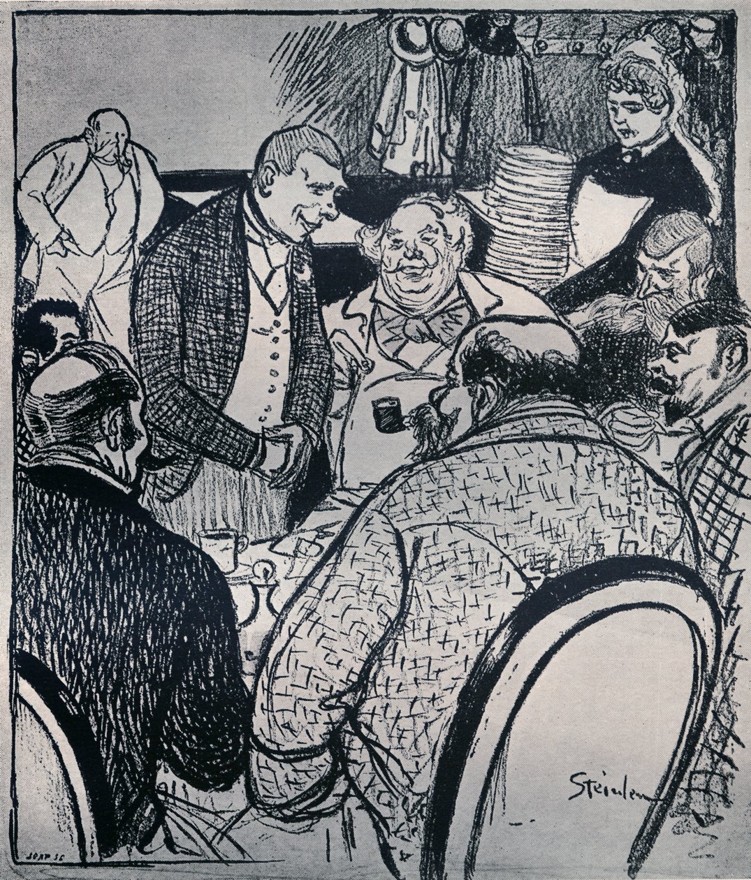 Scéna Paris Café od Théophila Steinlena od Théophile Alexandre Steinlen