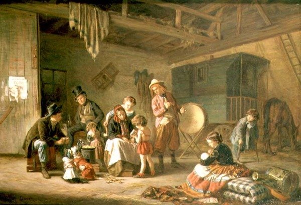 Strolling Players od Theophile Emmanuel Duverger