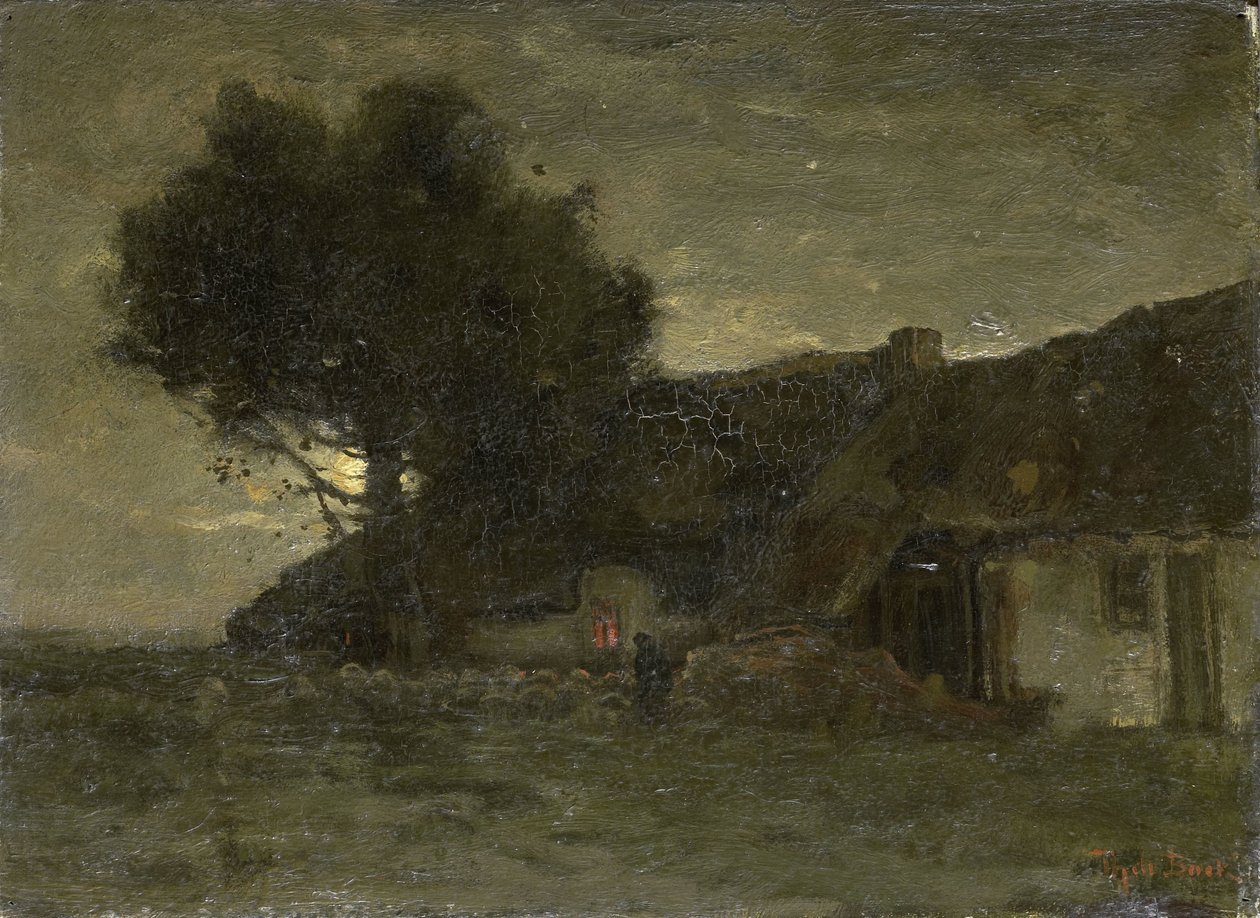 Ovčák za soumraku od Theophile de Bock