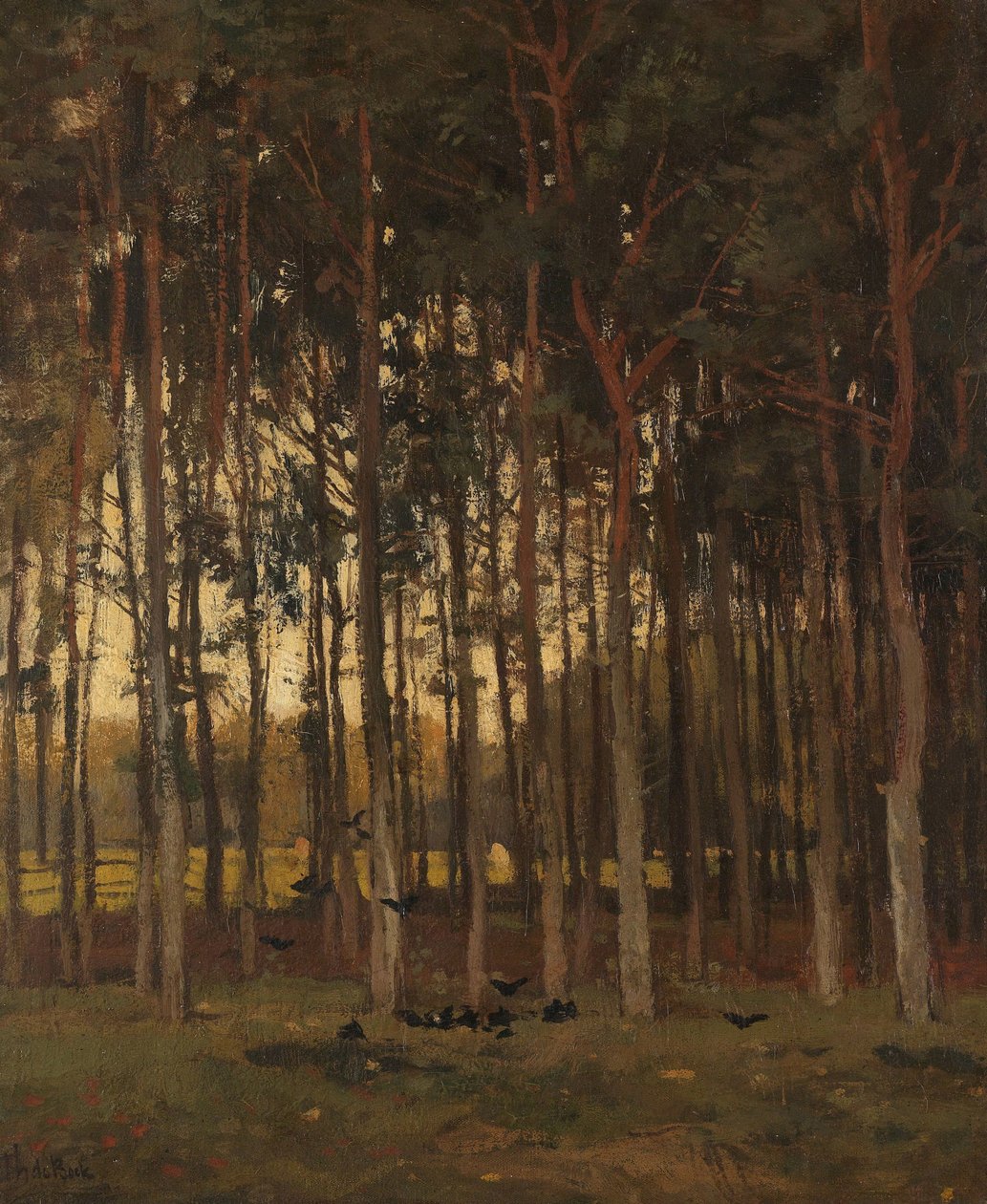 Pohled v lese od Theophile de Bock