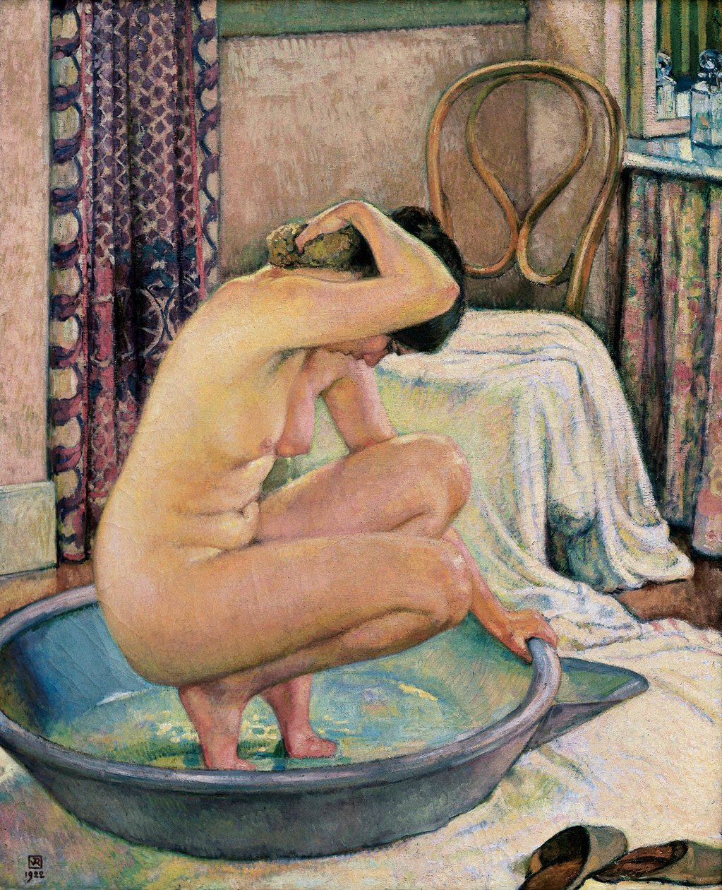 „Nahá v umyvadle“ od Théo van Rysselberghe