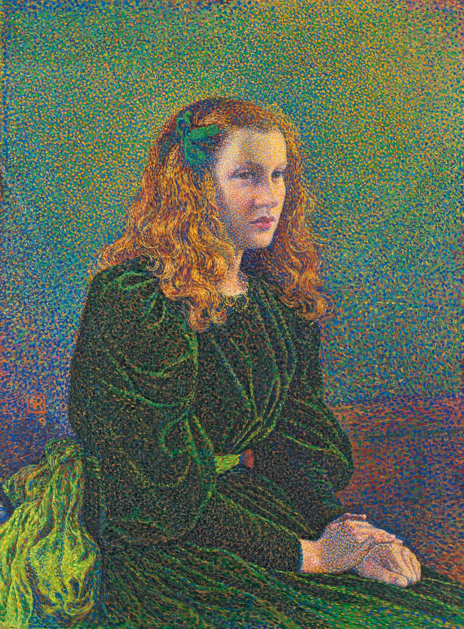 Mladá žena v zelených šatech, 1893 od Théo van Rysselberghe