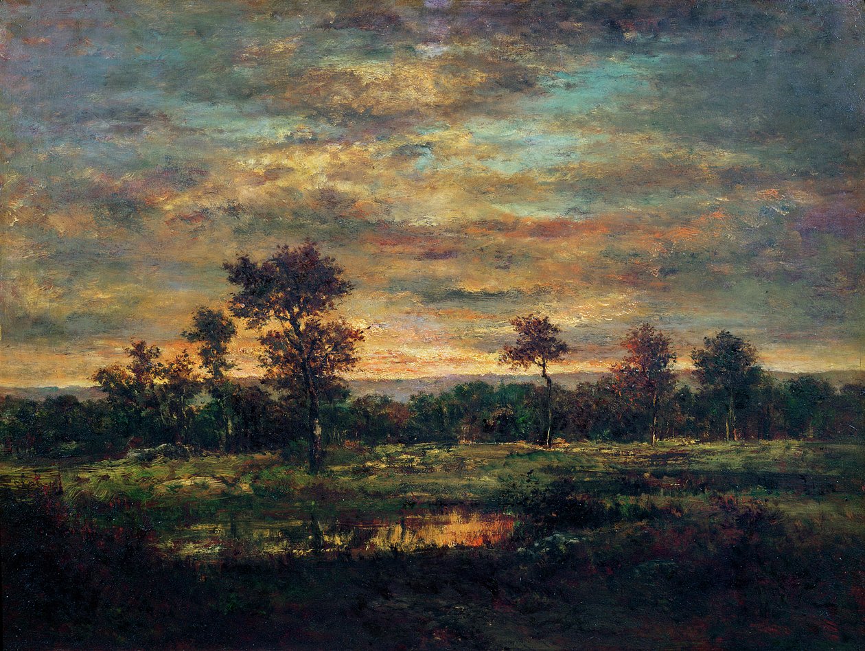 Rybník na okraji lesa od Pierre Etienne Theodore Rousseau