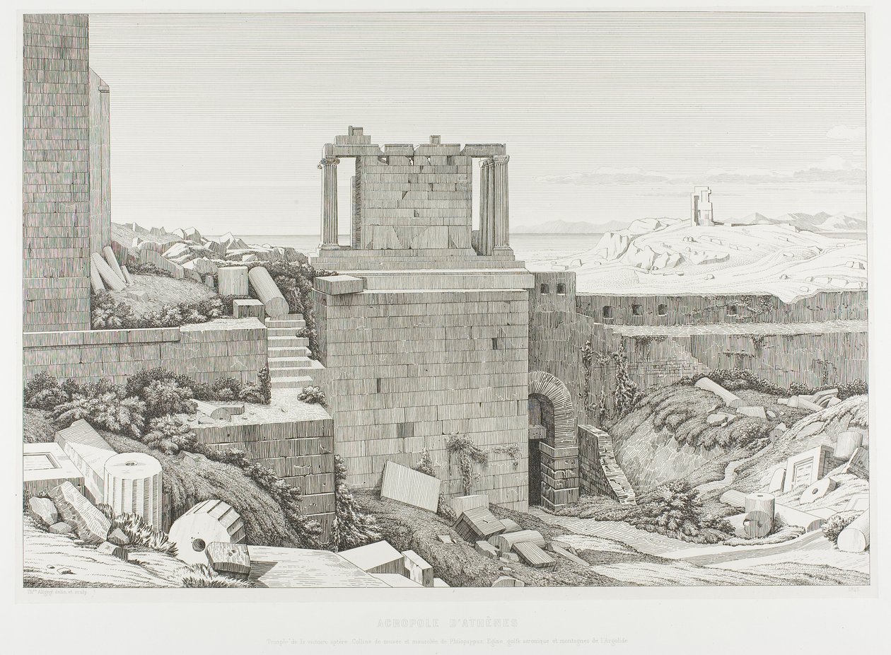 Aténská Akropole od Théodore Caruelle d