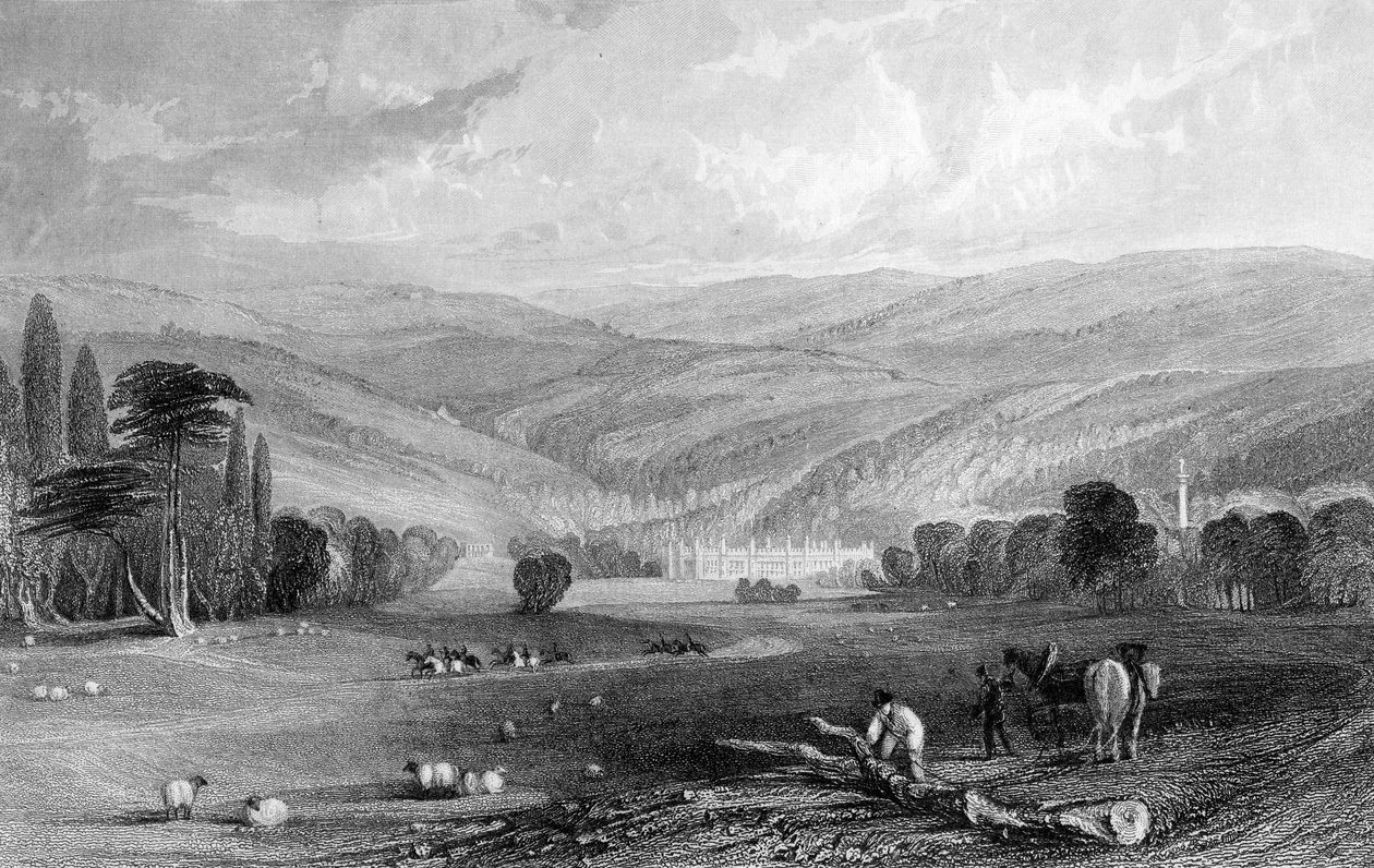Gibside, hrabství Durham,1835 od Thomas Allom