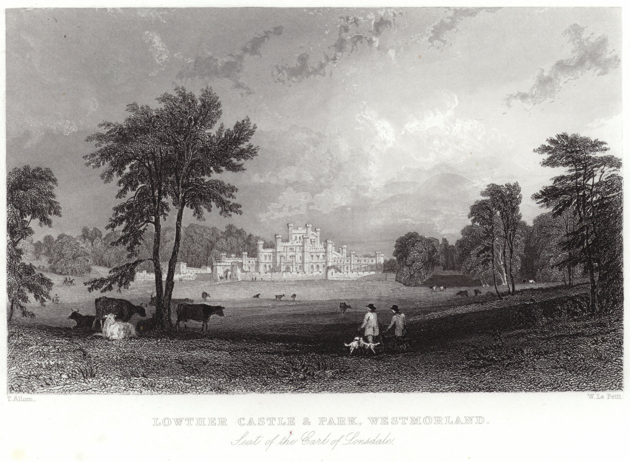 Zámek a park Lowther ve Westmorlandu od Thomas Allom