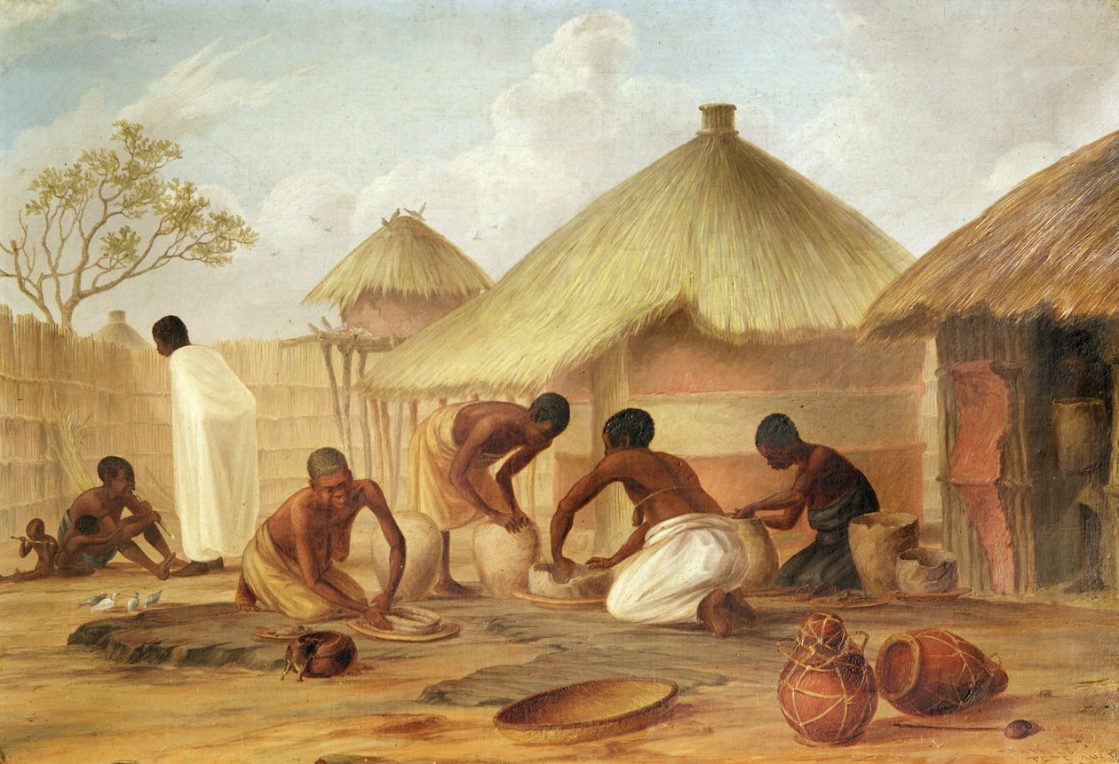 Výroba cukru v Katipo - Výroba panelů nebo hrnců, které jej obsahují, 1859 od Thomas Baines