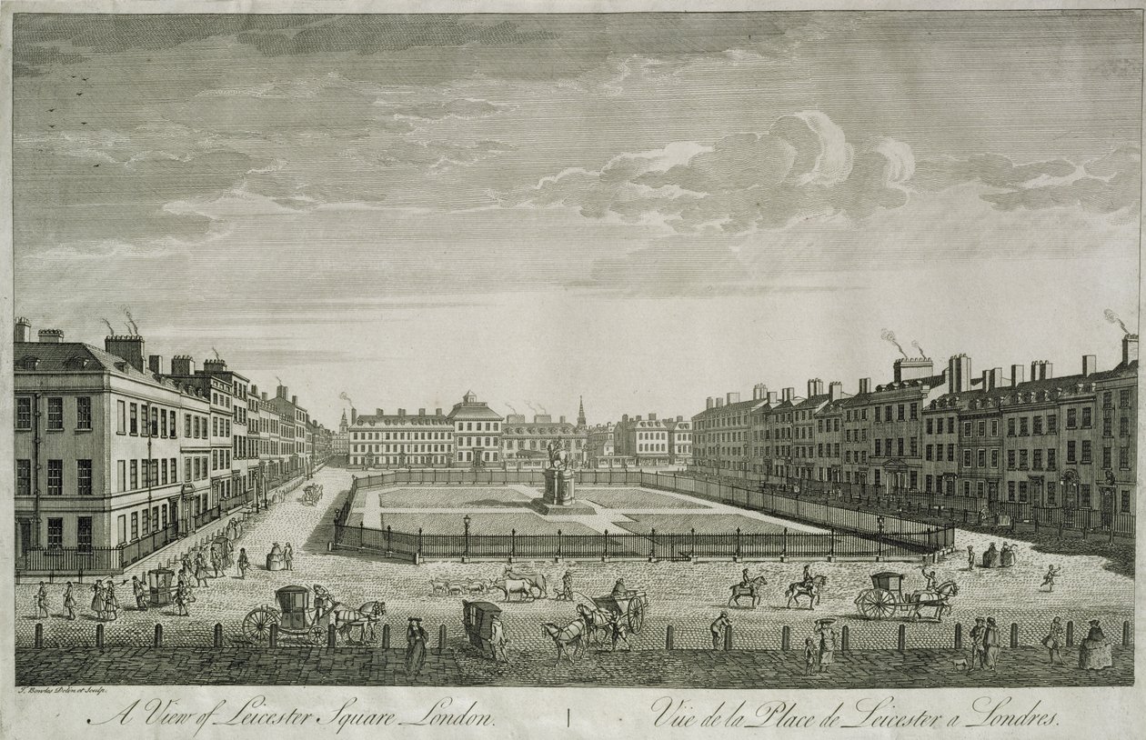 Pohled na Leicester Square, 1753 od Thomas Bowles