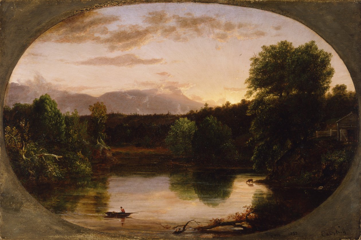 Západ slunce, pohled na Catskill Creek, 1833 od Thomas Cole