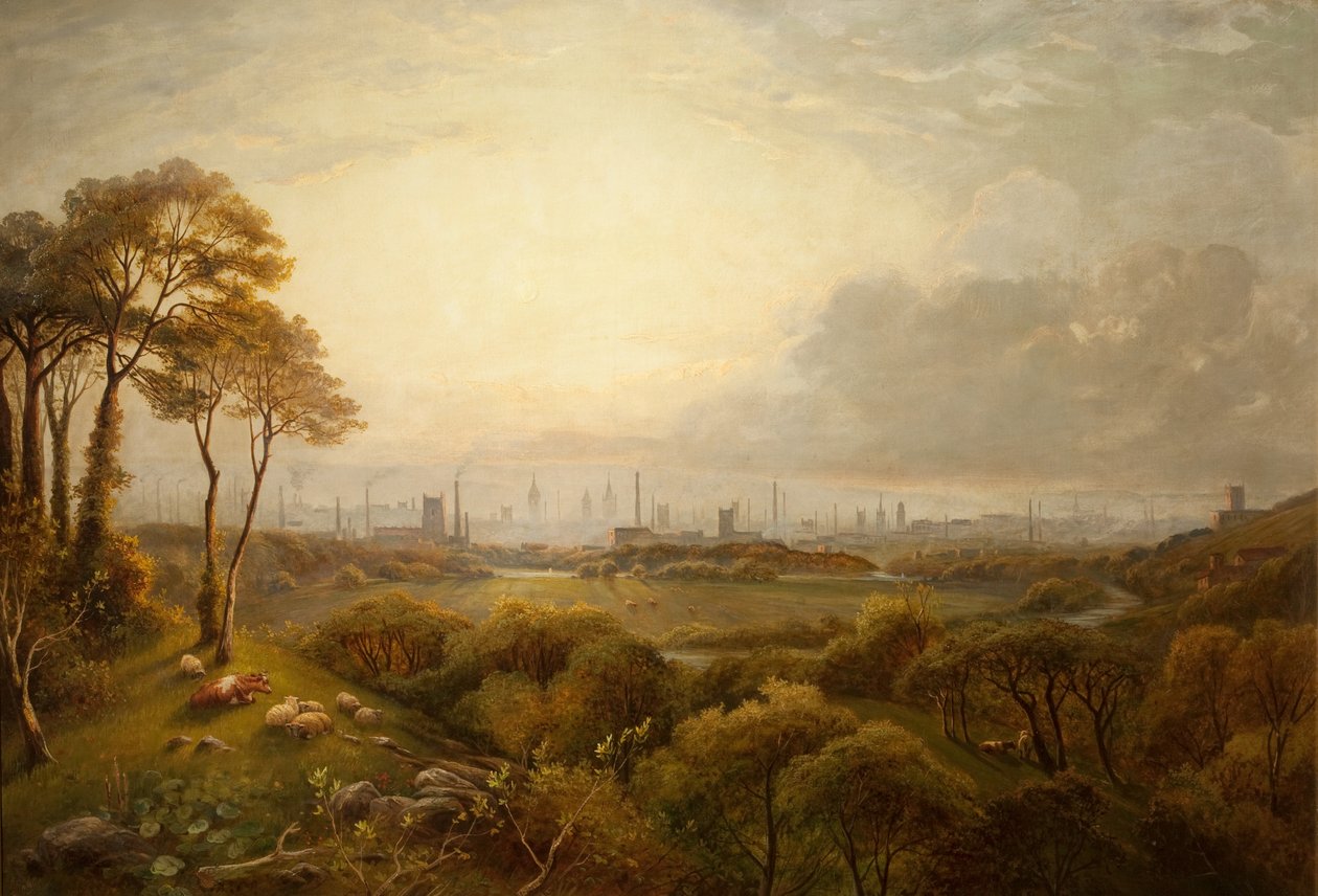 Pohled na Manchester od Thomas Creswick