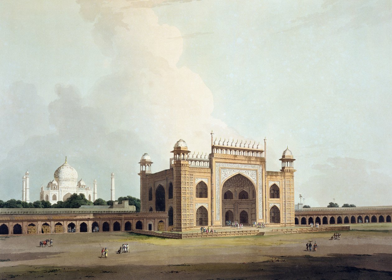 Tádž Mahal v Ágře, z „Orientální scenérie: Dvacet čtyři pohledů v Hindoostánu“, 1796 od Thomas Daniell