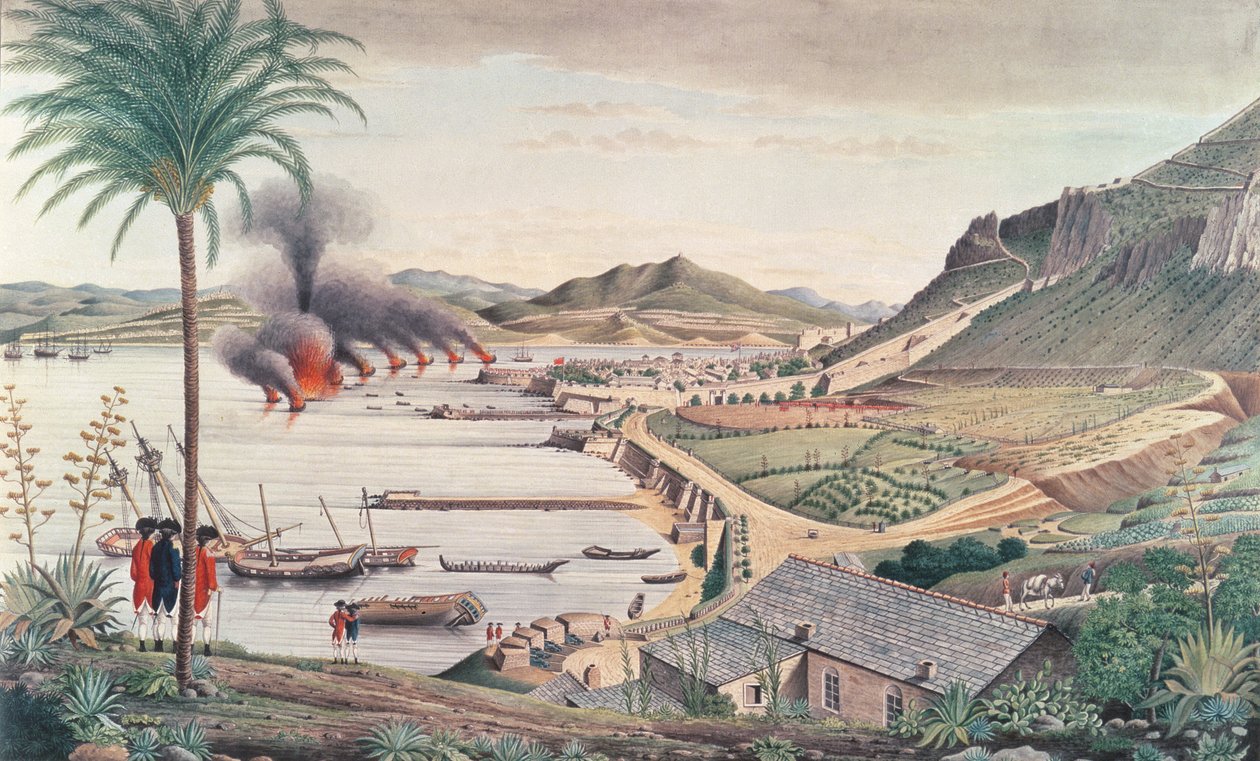 Gibraltar ráno po velkém francouzsko-španělském útoku, 1783 od Thomas Davies