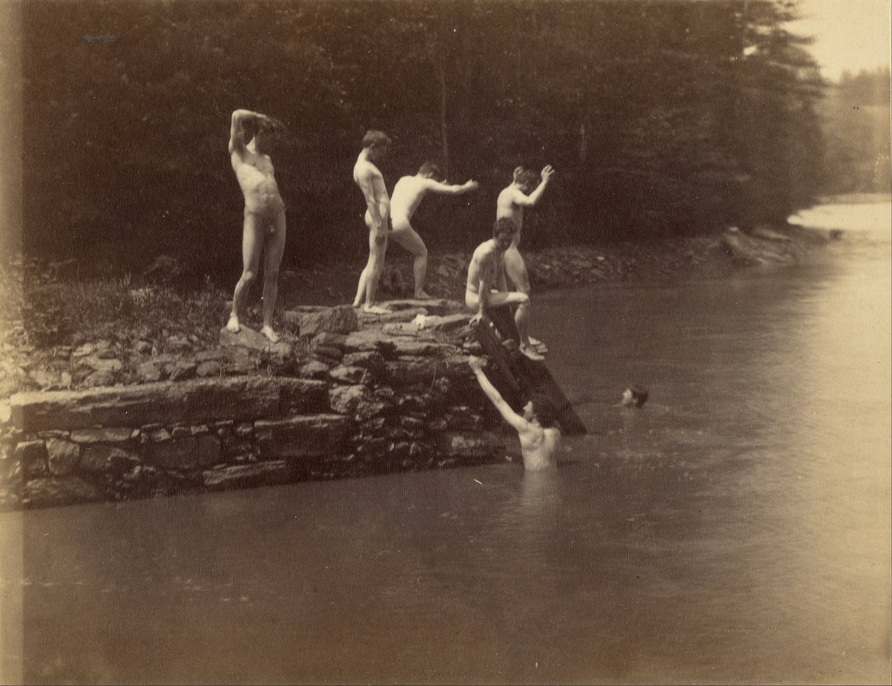 Eakinss studenti v plaveckém otvoru od Thomas Eakins