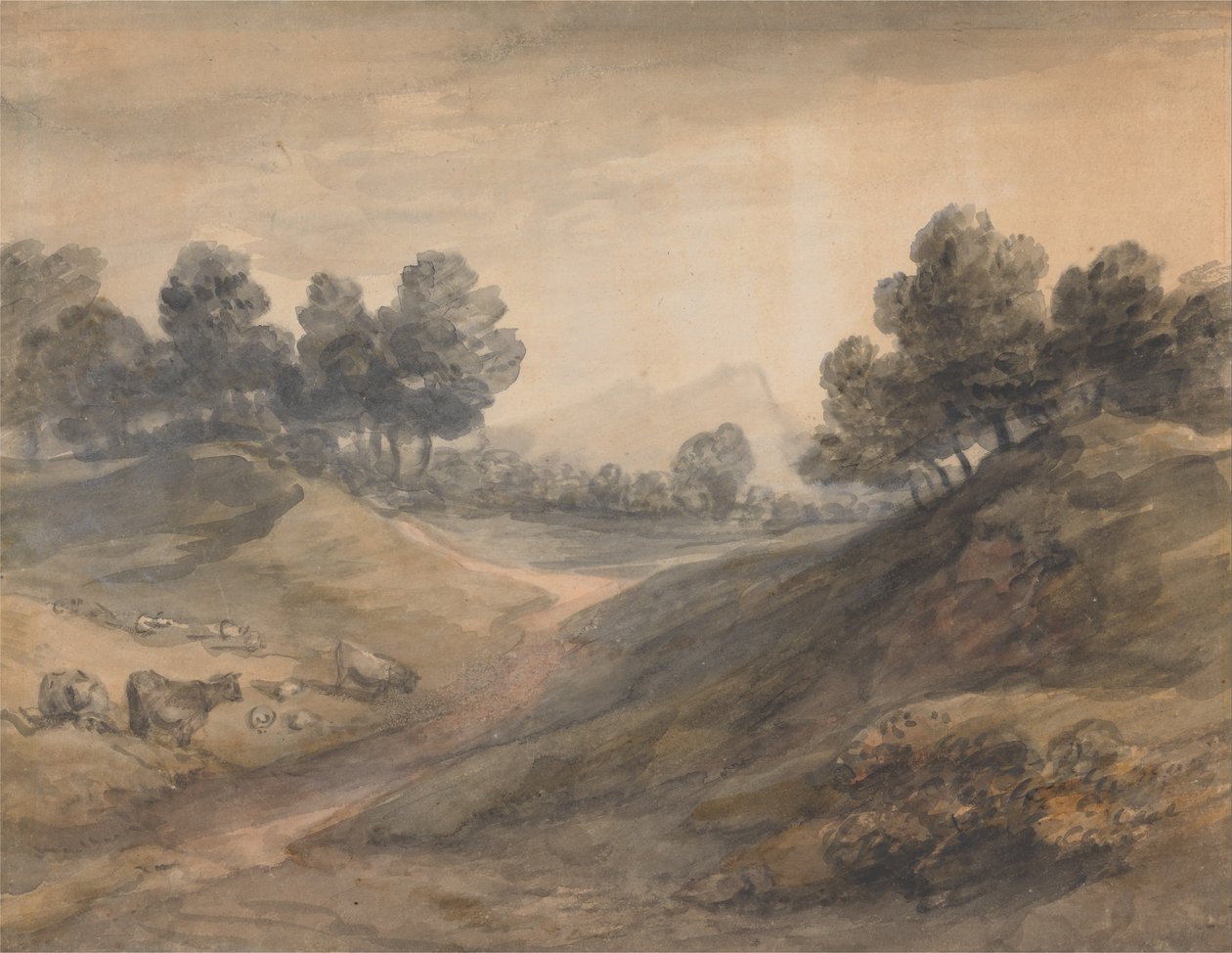 Krajina a dobytek od Thomas Gainsborough
