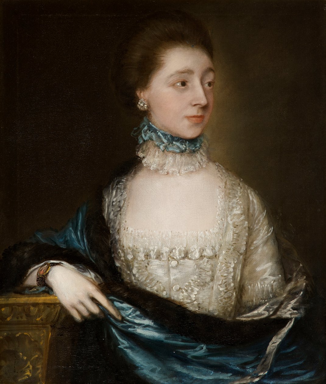 Neznámá dáma s modrým pláštěm, kolem 1765 od Thomas Gainsborough