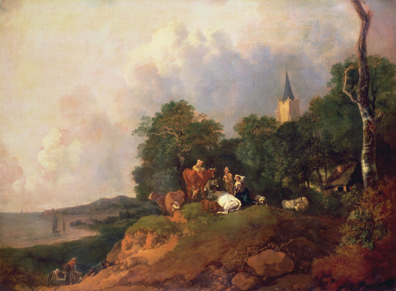 Pohled poblíž pobřeží, c.1750-55 od Thomas Gainsborough
