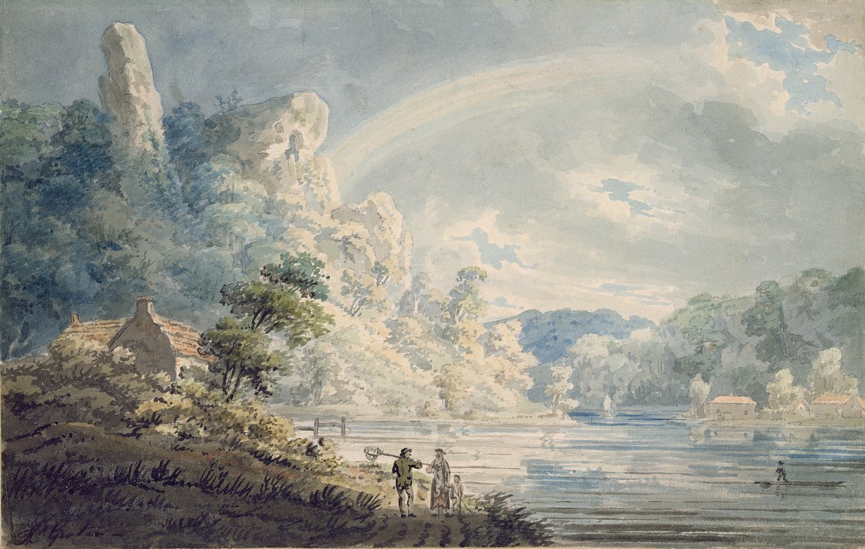 Scéna poblíž New Weir, Monmouthshire od Thomas Girtin