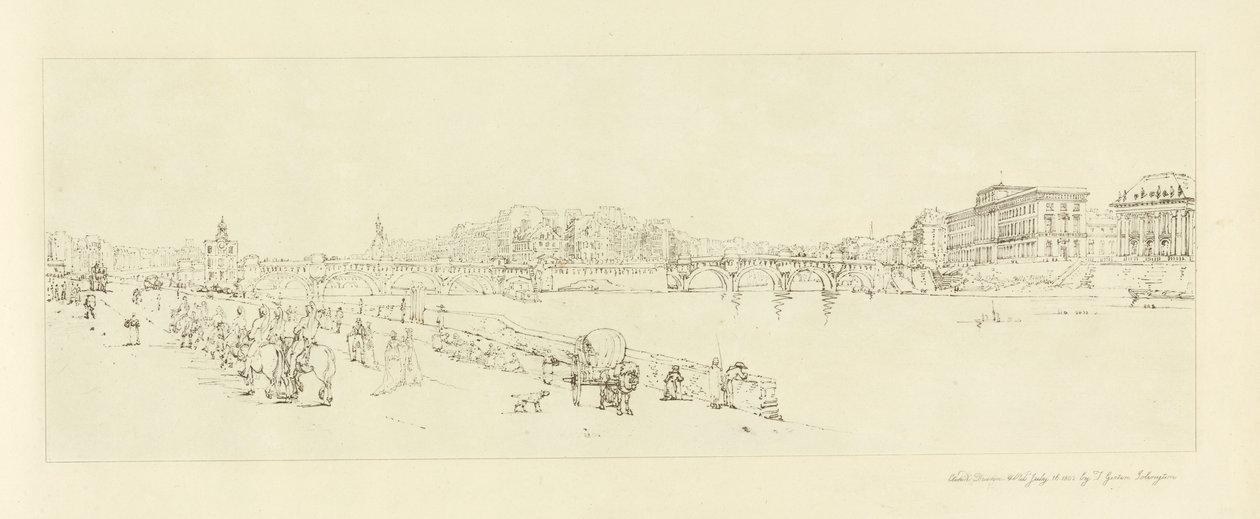 Pohled na Pont Neuf, kolem roku 1802 od Thomas Girtin