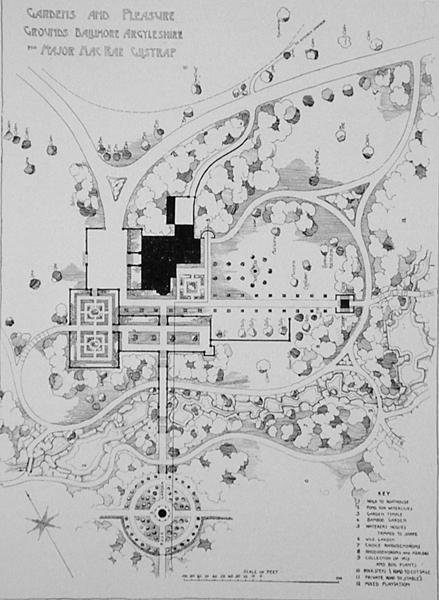 Gardens and Pleasure Grounds, Ballimore, Argyleshire, pro majora MacRae Gilstrapa, od Thomase Mawsonse The Art and Craft of Garden Making, vydané v roce 1900 (viz také 171141) od Thomas Hayton Mawson